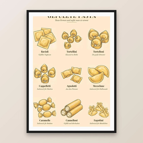 Pasta poster gefüllte - pasta, a3